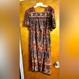Expressions Rust Floral Lunge Dress, size 1X